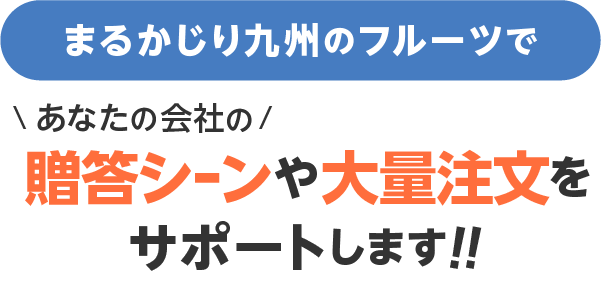 まるかじり九州のフルーツであなたの会社の贈答シｰンや大量注文をサポートします!!