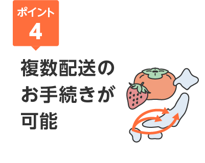 ポイント4 複数配送のお手続きが可能