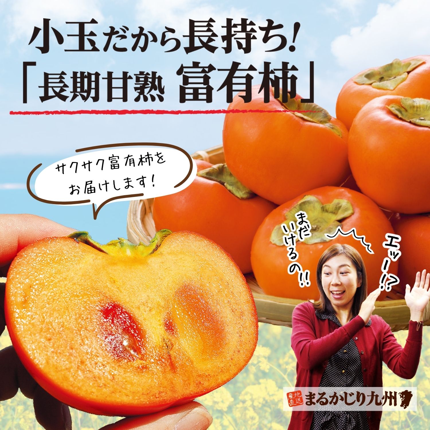 小玉だから長持ちする長期甘熟富有柿