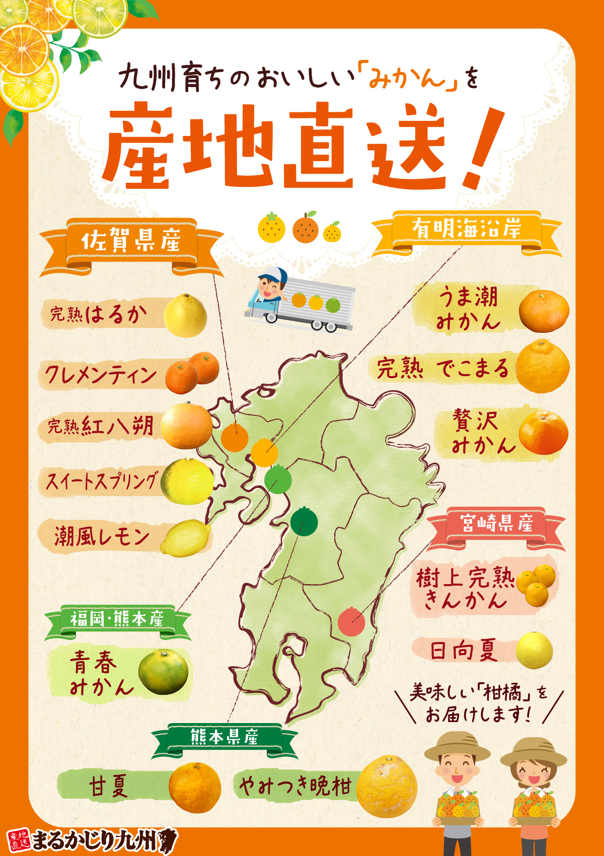 九州の柑橘の産地一覧