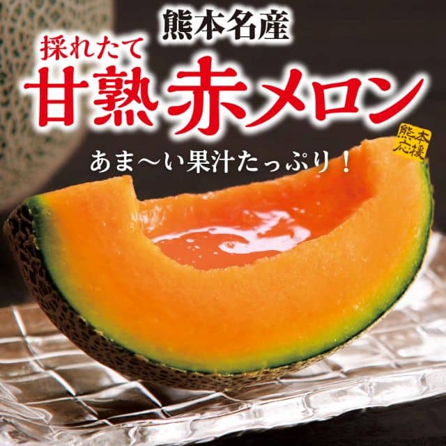 熊本県産「赤メロン」1玉(1.0〜1.2Kg）