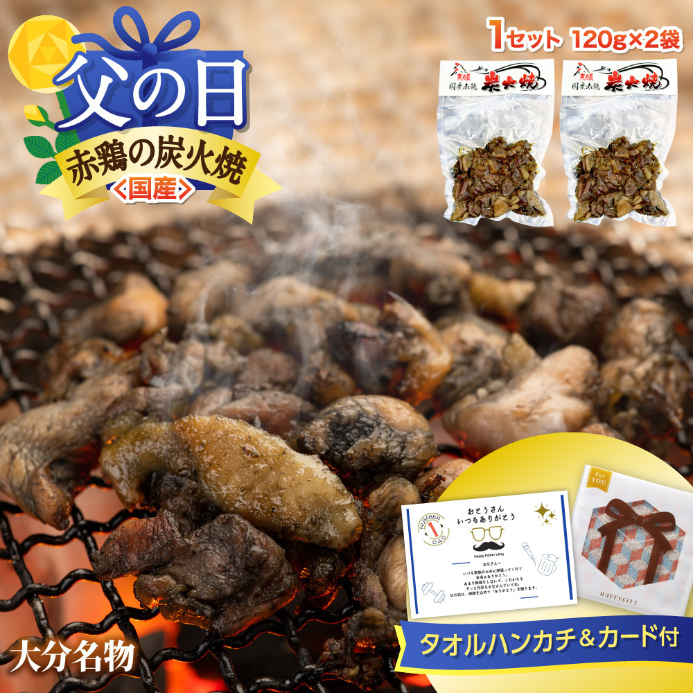 ※父の日「国産赤鶏の炭火焼」（120ｇ2袋入）